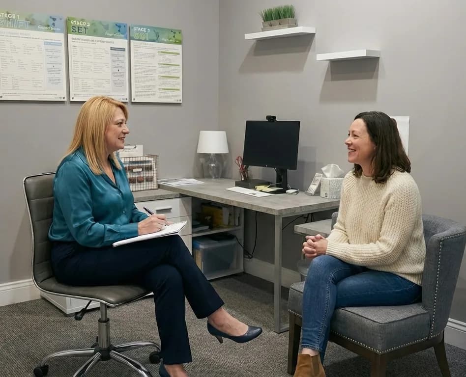 A ShiftSetGo coach meeting one-on-one with a member