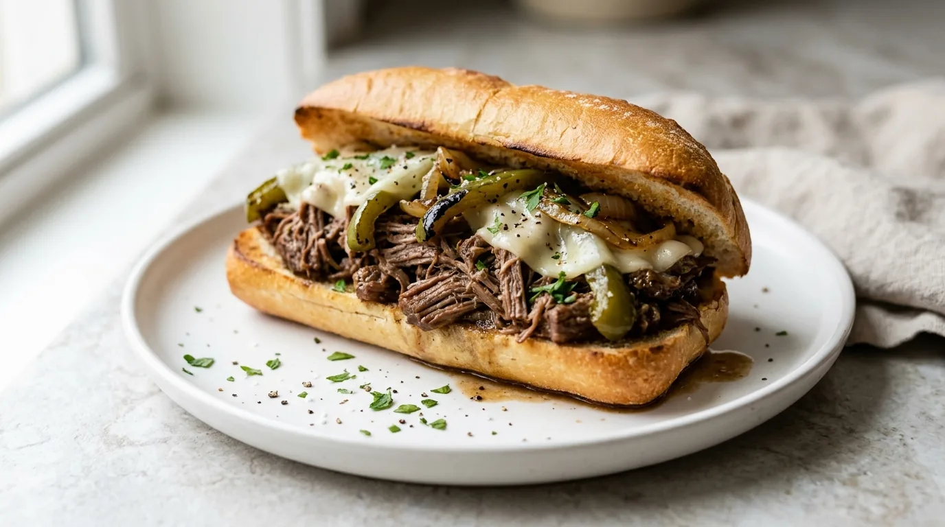 Crockpot Italian Beef Sandwich