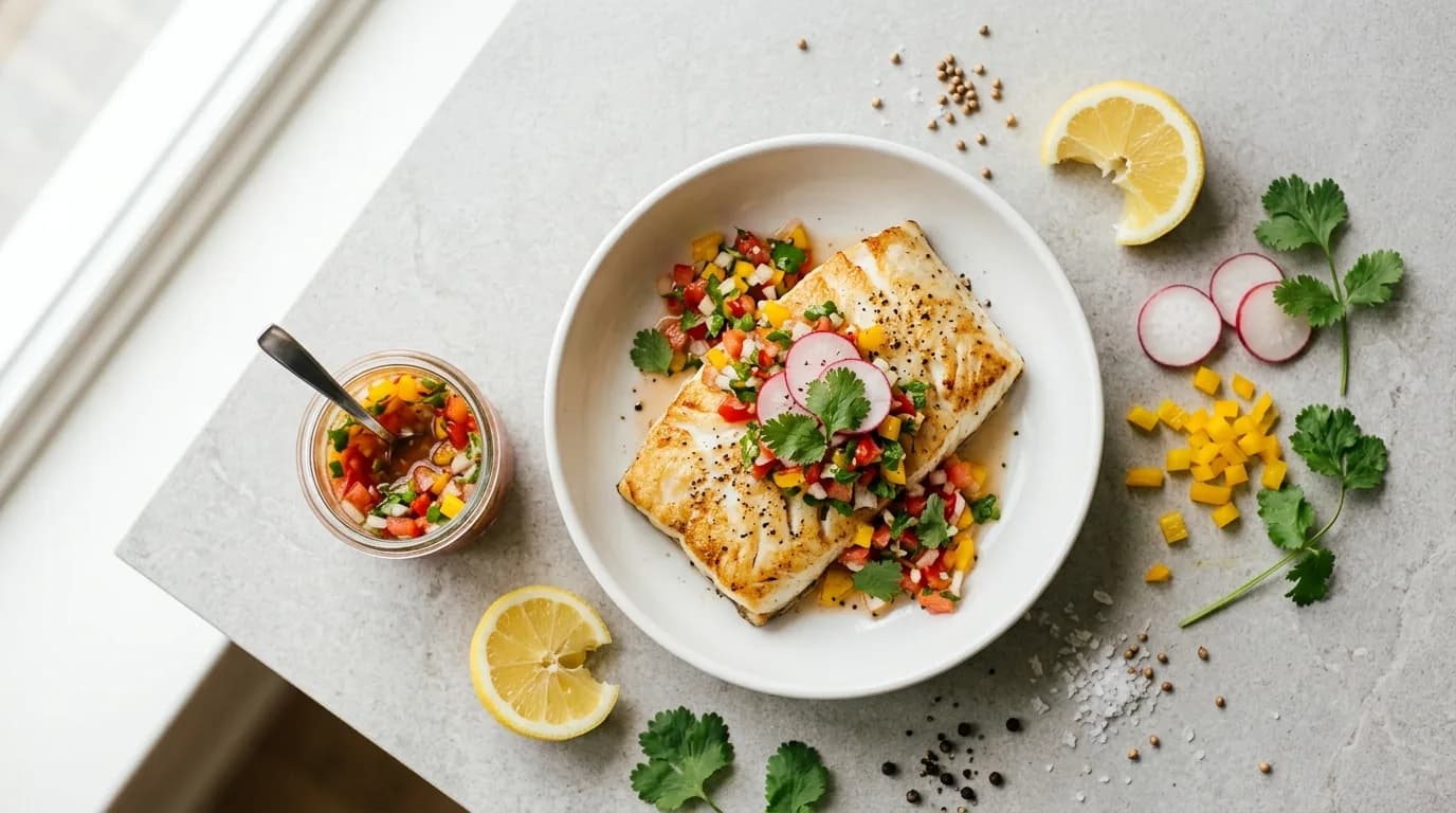Halibut with Picante Sauce