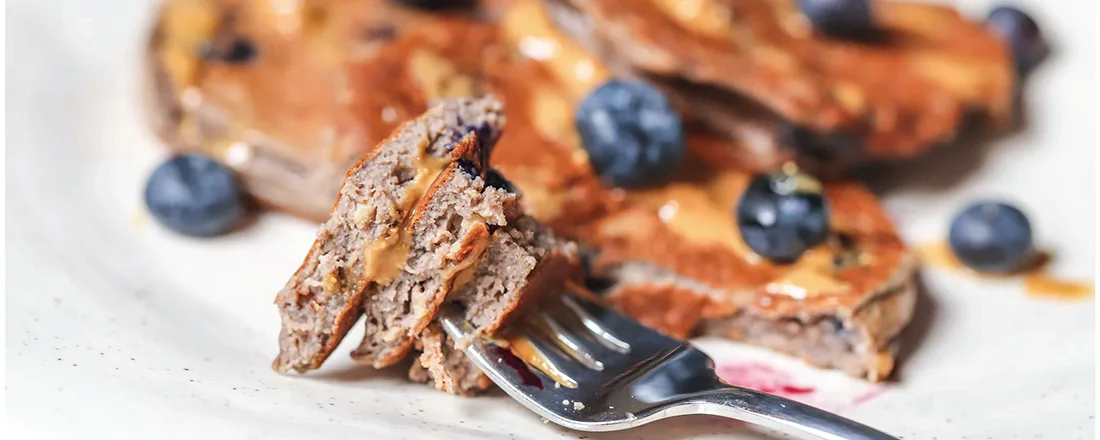 High Protein Blueberry Pancakes