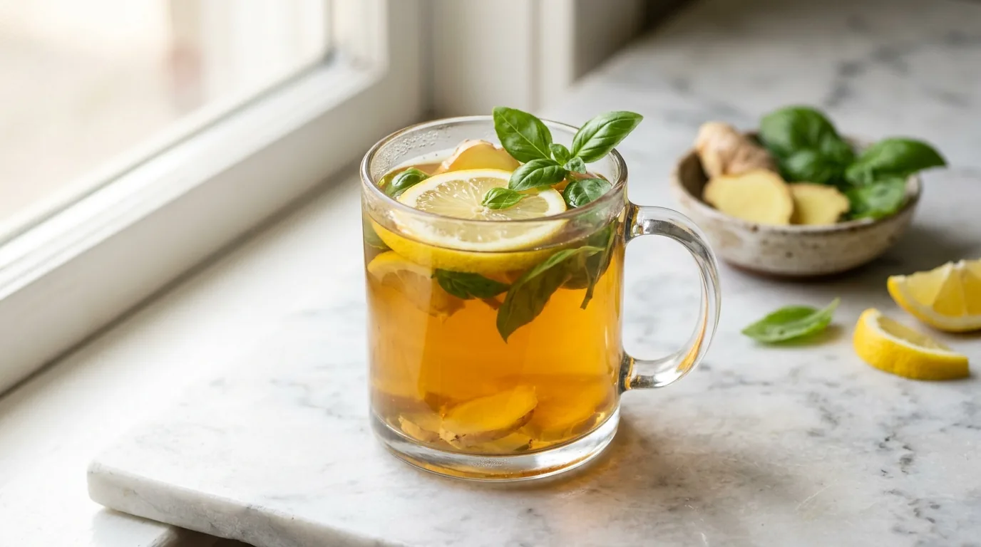 Lemon, Ginger, & Basil Detox Tea