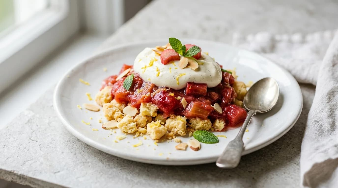 Lemon Shortbread Rhubarb Dessert