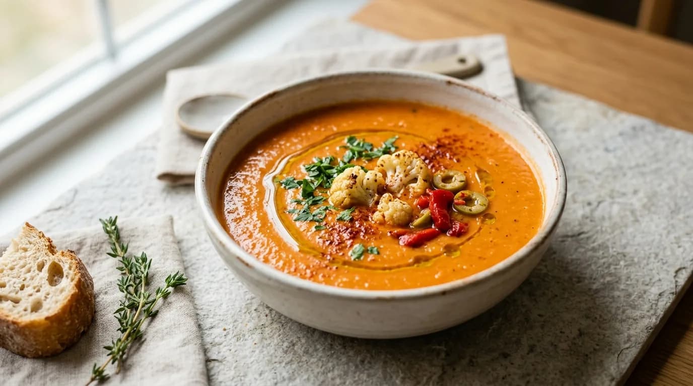Red Pepper Cauliflower Soup