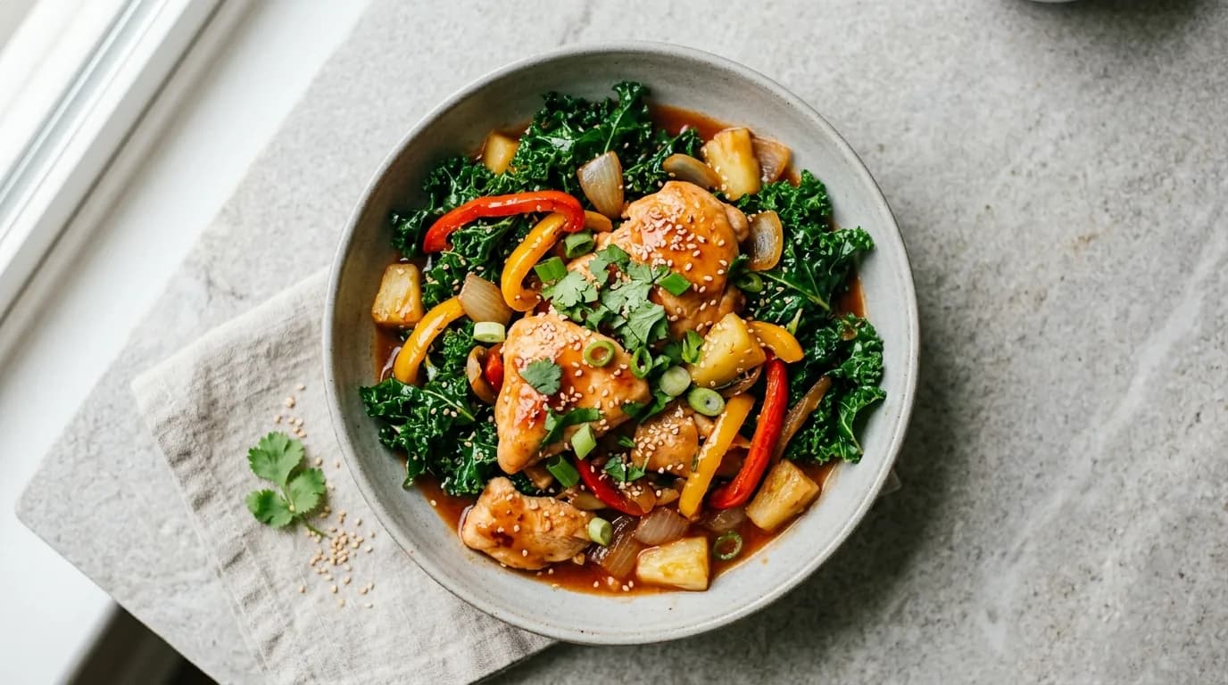 Sweet and Sour Chicken Kale Bowl
