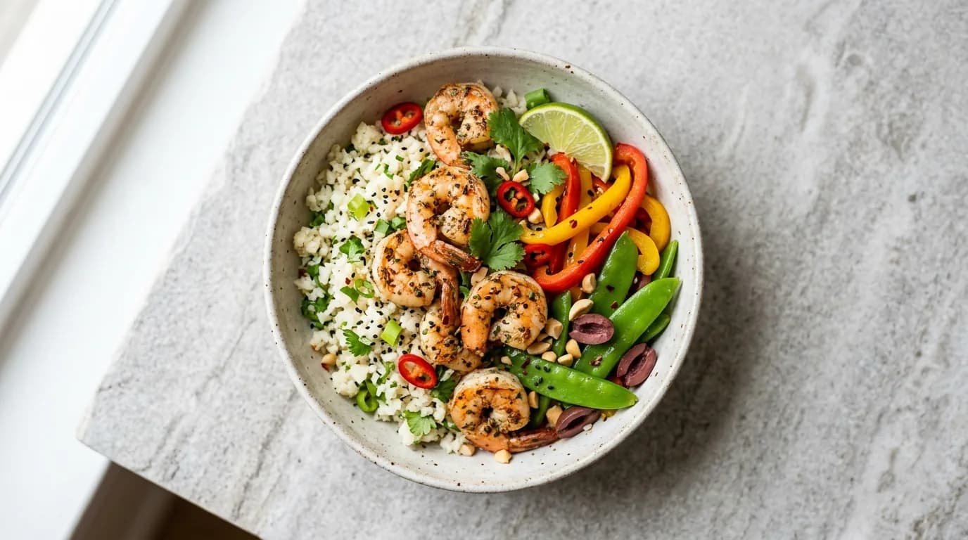 Thai Shrimp Cauliflower Rice Bowl