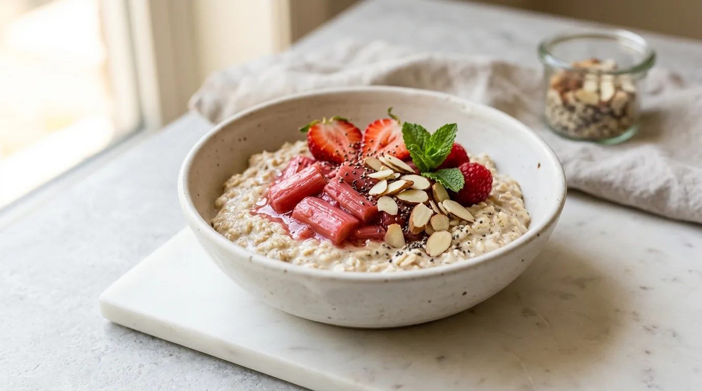 Vanilla Rhubarb Overnight Oats