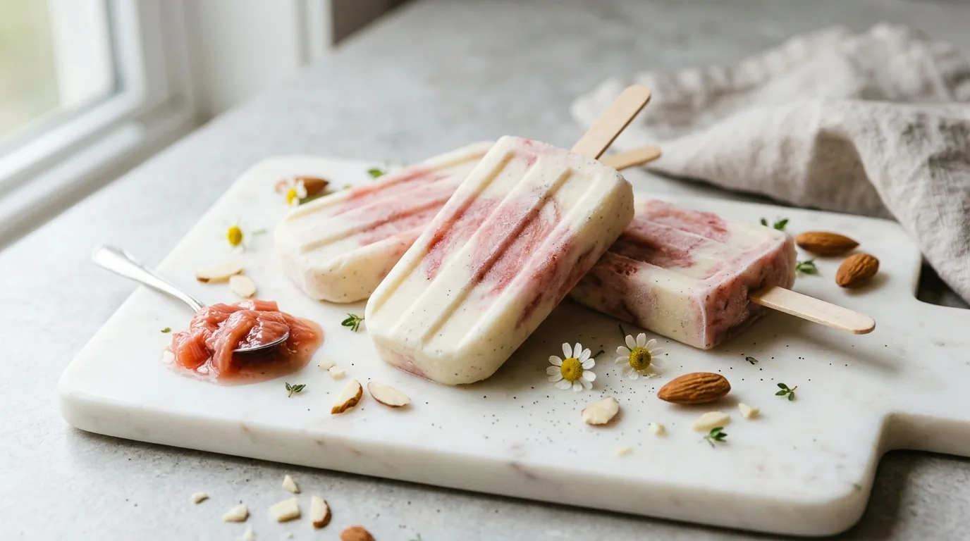 Vanilla & Rhubarb Pudding Pops