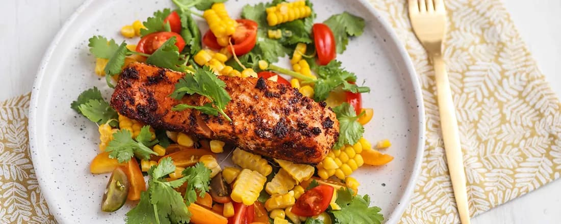Fresh Cajun Salmon with Colorful Corn Salsa