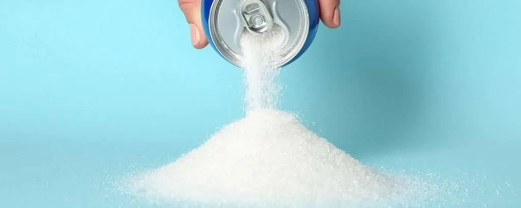 Drinking a can of soda is like eating more than three tablespoons of sugar.